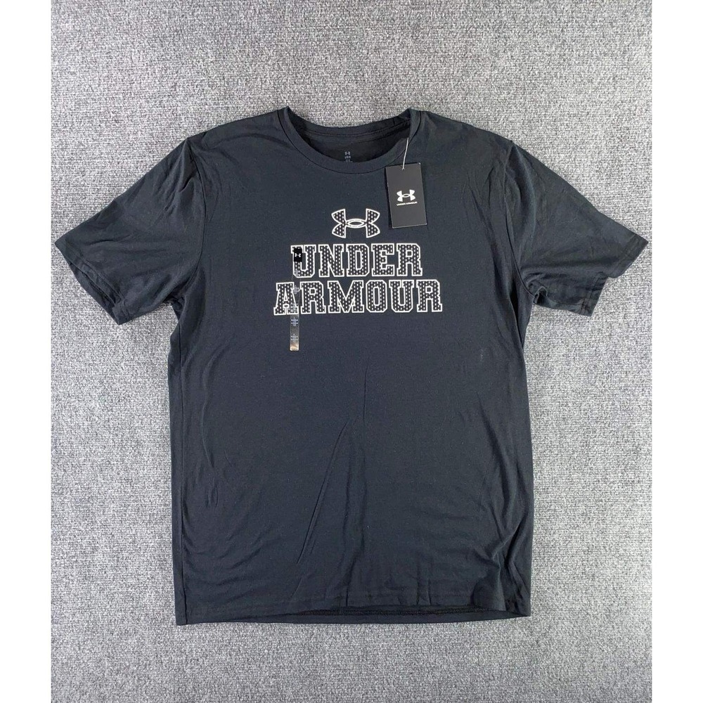 Under Armour Mens Graphic T-Shirt Black Loose Fit Short Sleeve Tee Large‎ NWT